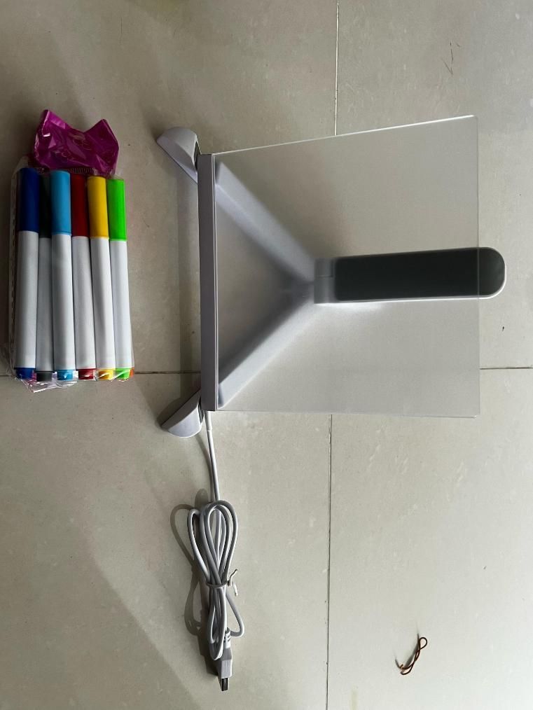 3D LED Light Glass Acrylic Writing Pad