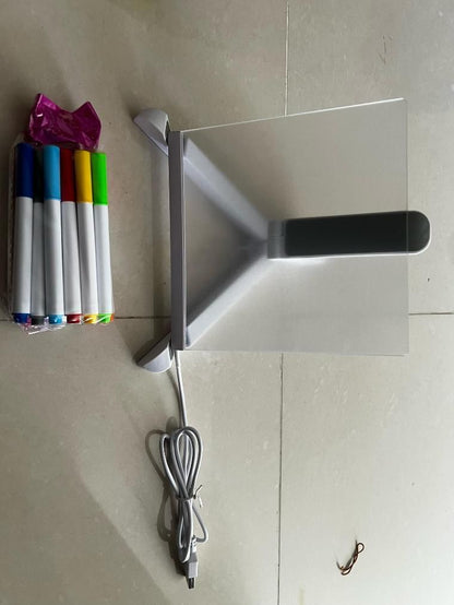 3D LED Light Glass Acrylic Writing Pad