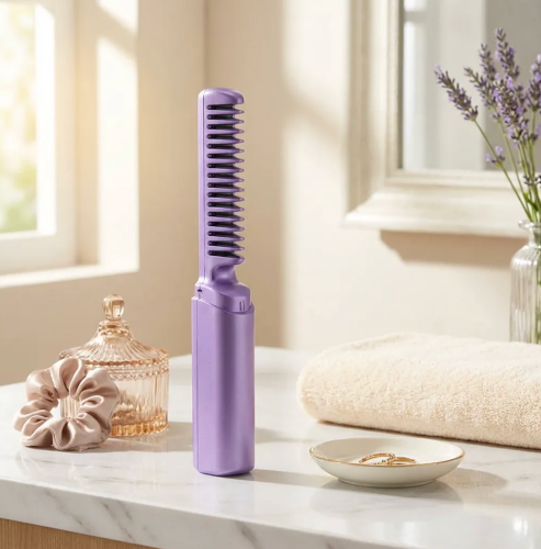 Portable Mini Hair Comb Straightener